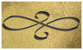 DNSEMP-C-601-BK-SH-GD Black Scroll Shimmer Gold